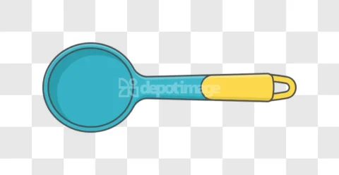 Blue Teal Yellow Kitchen Serving Spoon Utensil