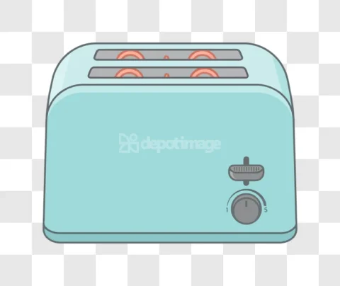 Blue Toaster Kitchen Appliance Flat