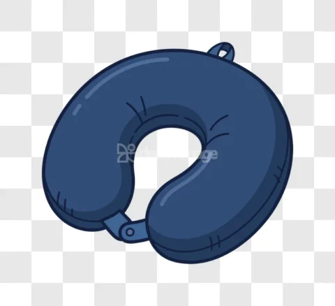 Blue Travel Neck Pillow Cartoon Style