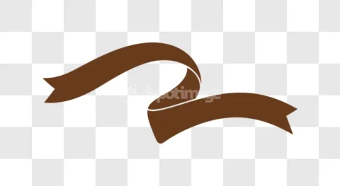 Brown Curved Ribbon Banner Shape Design