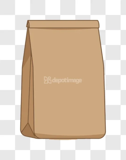 Brown Paper Lunch Bag Folded Top