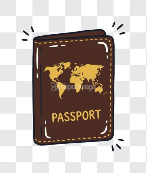 Brown Passport World Map Travel
