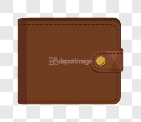 Brown Wallet Closed Snap Fastener Leather