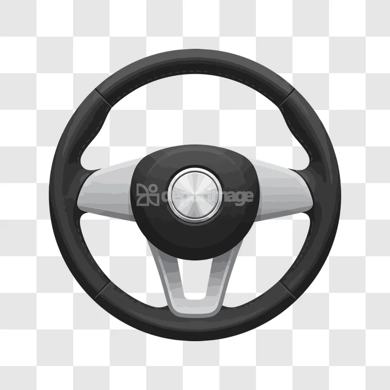 Car Steering Wheel Gray Black realistic gray and black with silver accents