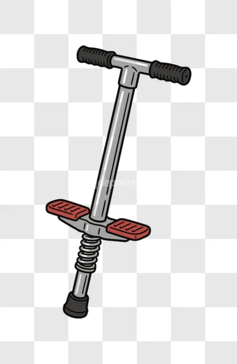 Cartoon Pogo Stick Toy Red Silver