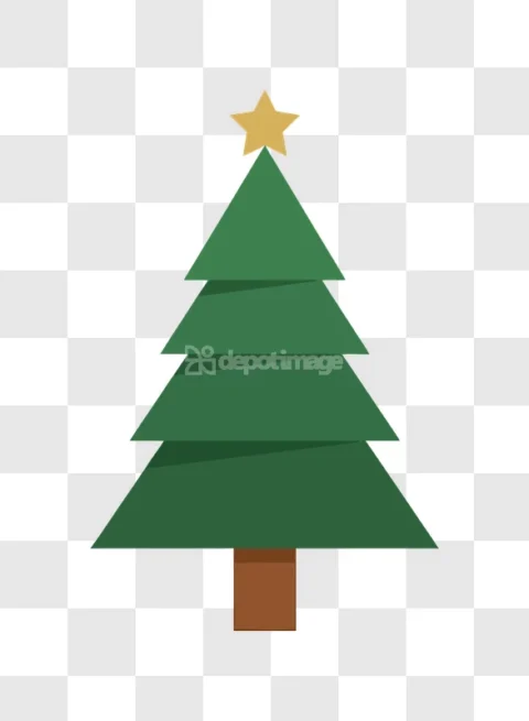 Christmas Tree Gold Star Icon Design