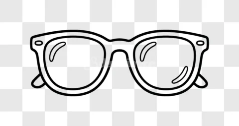 Classic Sunglasses Outline Black White Icon