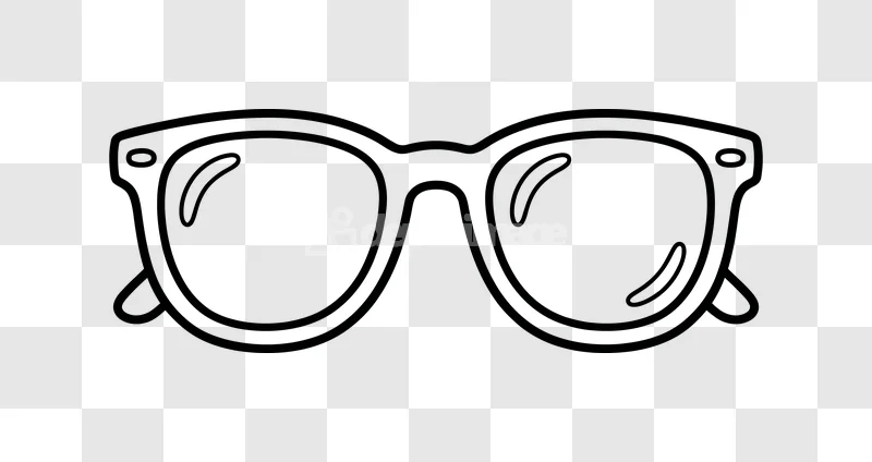 Classic Sunglasses Outline Black White Icon dark outline eyewear on black background