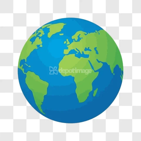 Colorful Earth Globe World Map Vector