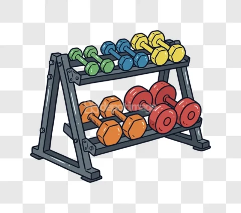 Colorful Gym Dumbbell Rack Weights