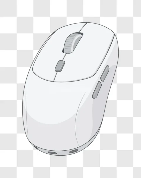 Computer Mouse Peripheral Device White Gray