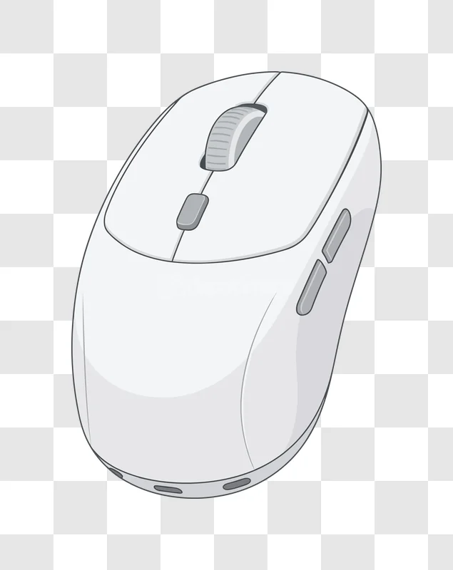 Computer Mouse Peripheral Device White Gray, modern wireless computer mouse, light gray