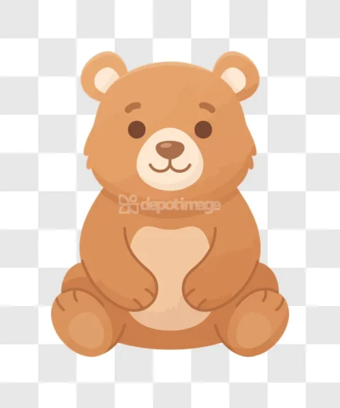 Cute Brown Teddy Bear Toy Cartoon