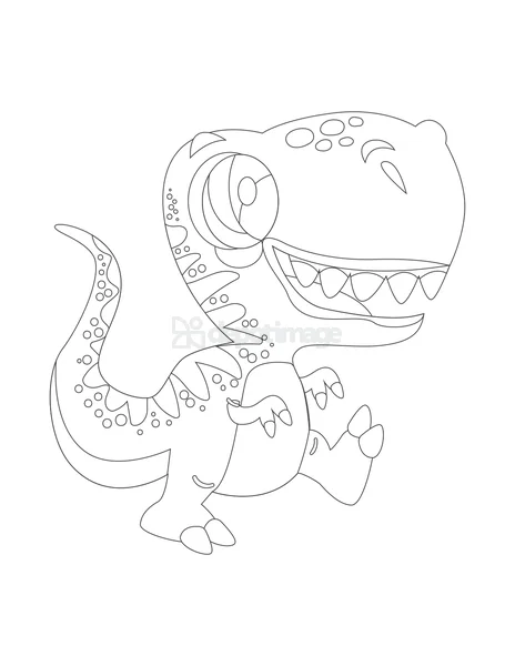 Cute Dinosaur Coloring Page Outline Drawing Illustration