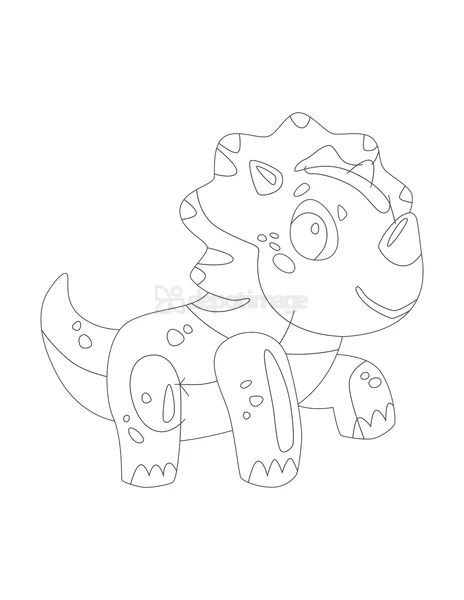 Cute Dinosaur Outline Coloring Page Baby Triceratops