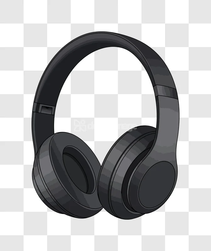 Dark Black Wireless Headphones Audio Device, sleek black over-ear headphones