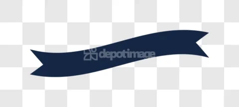 Dark Blue Wavy Ribbon Banner Shape