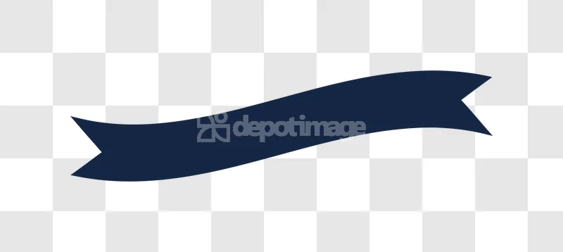 Dark Blue Wavy Ribbon Banner Shape, elegant dark blue curved ribbon