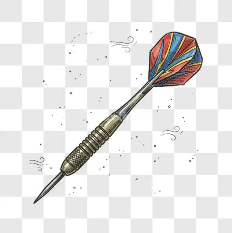 Dart Game Sport Equipment Hand Drawn