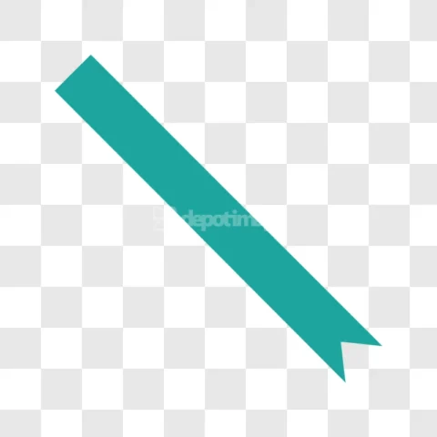 Diagonal Teal Ribbon Banner Shape Long