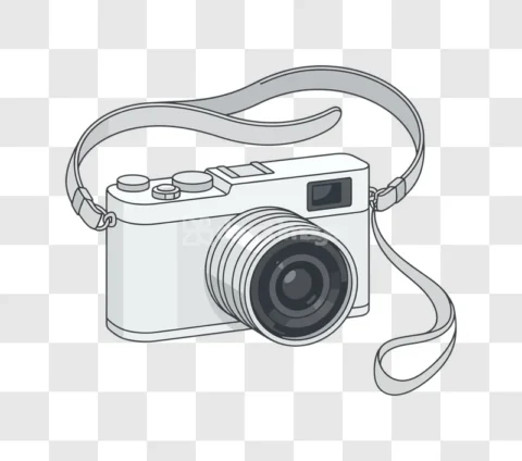 Digital Camera Shoulder Strap Illustration Isolate