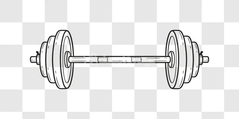 Dumbbell Barbell Weightlifting Exercise Fitness to black outline on transparent background