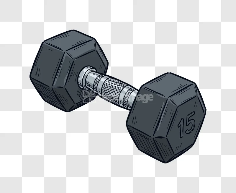 Dumbbell Weights Grey Metal Exercise, grey hexagonal weight, textured silver handle, transparent PNG