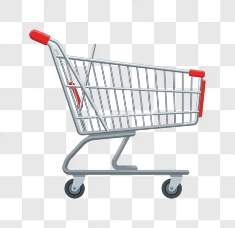Empty Shopping Cart Retail Supermarket Side