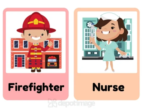 Firefighter Nurse Profession Flashcard Learning Cards