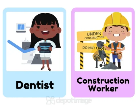 Flashcards Dentist and Construction Worker Jobs