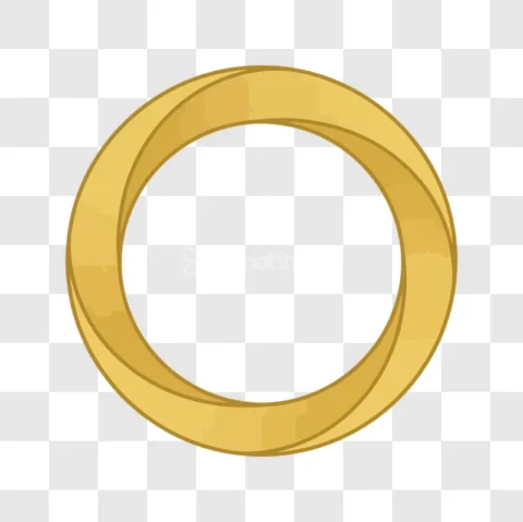 Golden Ribbon Circle Frame Abstract Loop