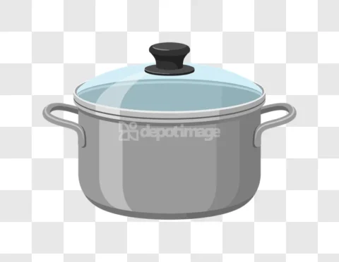 Gray Cooking Pot Glass Lid Kitchen