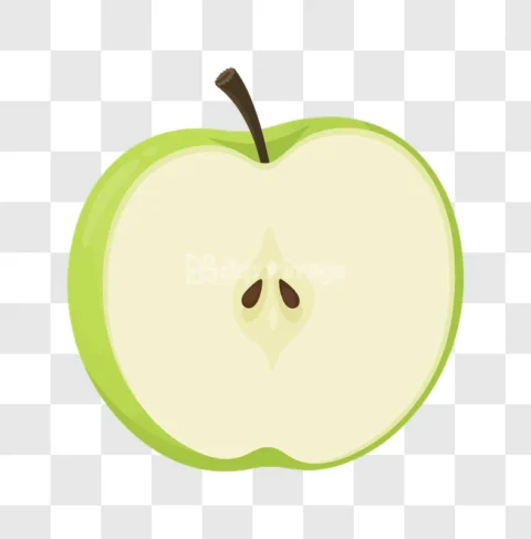 Green Apple Half Cut Fresh Fruit