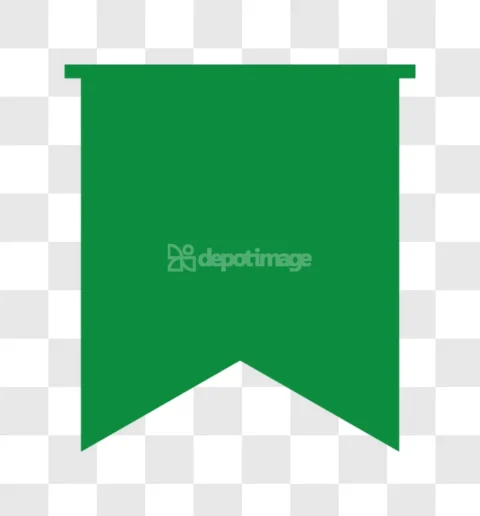 Green Bookmark Tag Banner Simple Vector