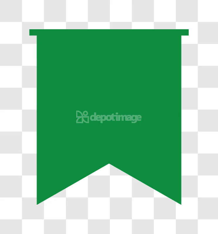 Green Bookmark Tag Banner Simple Vector solid green banner with pointed bottom