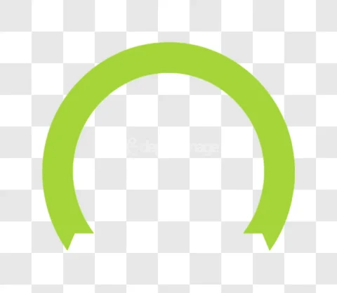 Green Semicircle Arc Shape Abstract Symbol