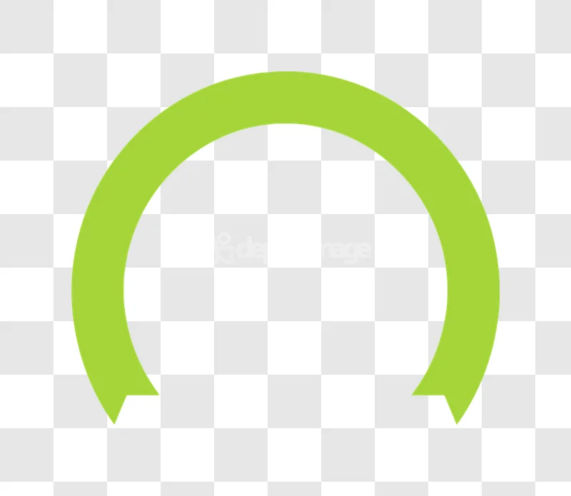 Green Semicircle Arc Shape Abstract Symbol bright lime green, bold, clean lines