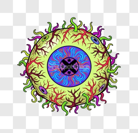Halloween Eyeball Tentacles Creepy Design Illustration