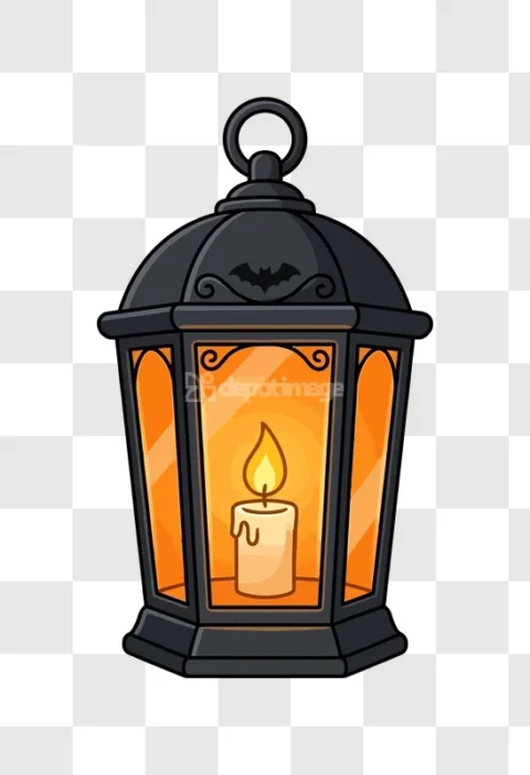 Halloween Lantern Candle Bat Decor