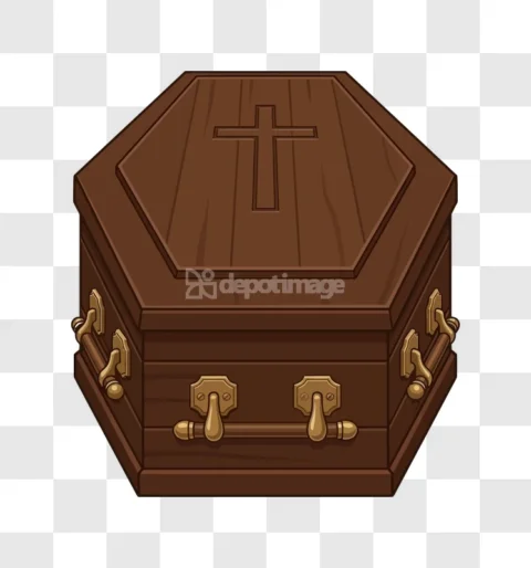 Halloween Wooden Coffin Cross Handles