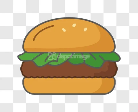 Hamburger Fast Food Icon Illustration Vector