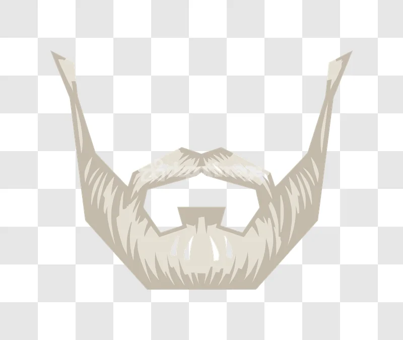Hipster Beard Mustache Goatee Style: light gray, stylized, transparent background