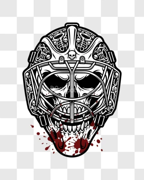 Hockey Skull Mask Blood Halloween