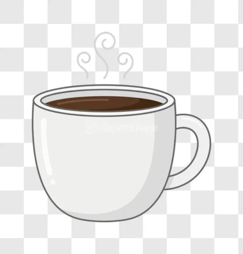 Hot Coffee Cup Steaming Beverage Simple
