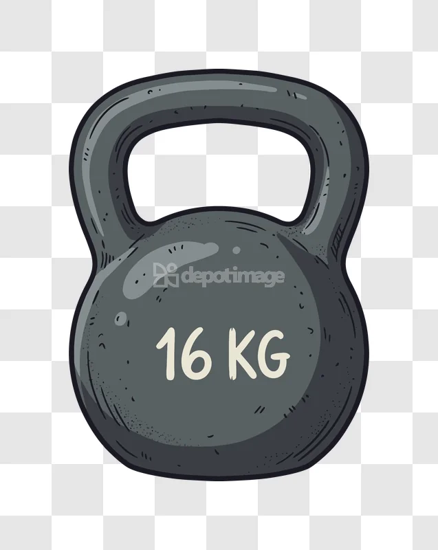 Kettlebell Weight Gray 16 Kg Exercise Icon cartoon gray 16 KG transparent PNG