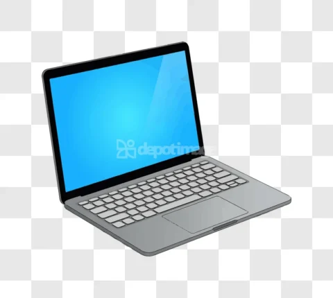 Laptop Computer Blue Screen Keyboard