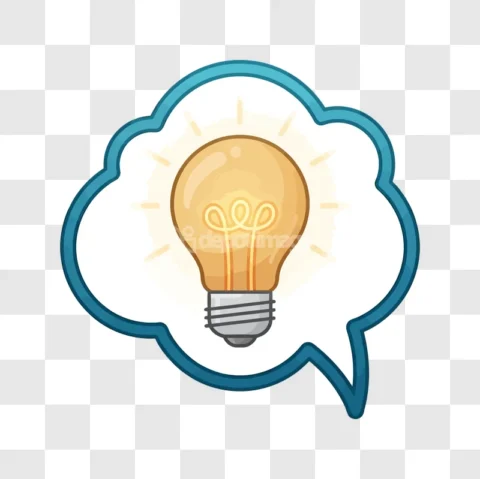 Lightbulb Thought Bubble Bright Idea Icon