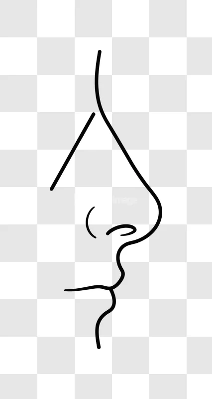 Line Art Profile Nose Face Minimalist