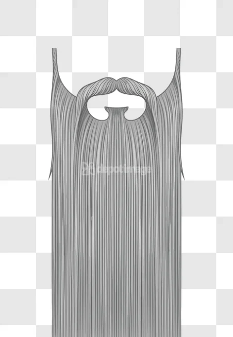 Long White Beard Mustache Hair Style