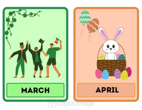 March April Flashcards Holiday Celebration Education